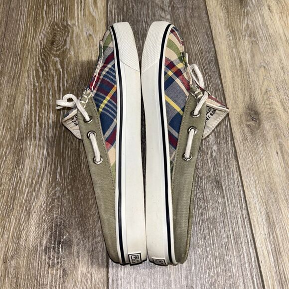 Sperry Top Sider Womens US Size 7.5 Blue Red Plaid Slip On Boat Shoes 977982 B9 - Picture 10 of 11